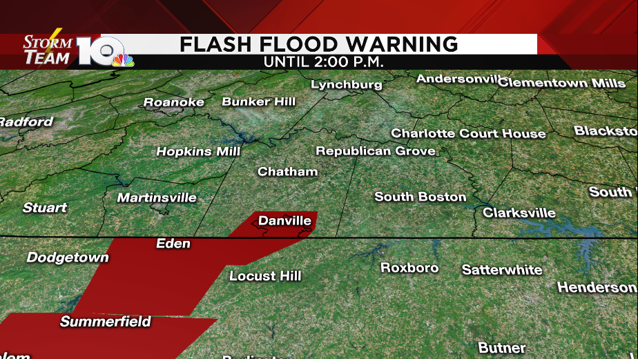 Flash Flood Warning Issued for Danville, Pittsylvania County
