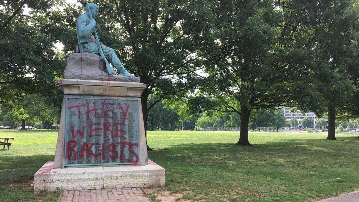 'THEY WERE RACISTS' spraypainted on Confederate monument in Nashville